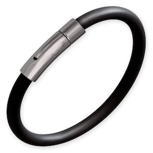 Black Rubber Bracelet, 5mm Rubber Wristband,