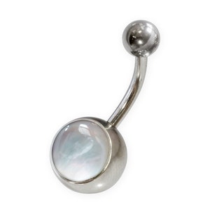 Mother of Pearl Shell Navel Piercing Belly Piercing Jewelry Stainless Steel Boho Earring