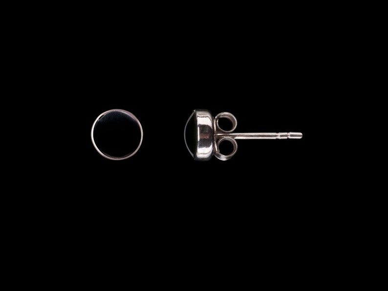 Ohrstecker Onyx 925 Silber Ohrringe schwarzes Inlay 6 , 8 und 10mm Bild 5