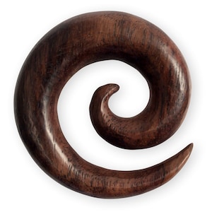 Brown Wood Spiral ear Expander 4-30 mm Wooden Piercing Stretchers Plug Tunnel