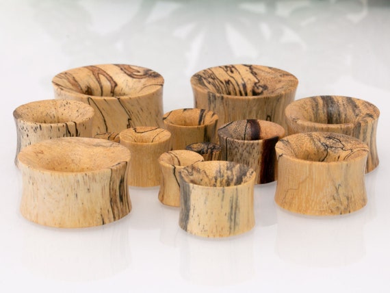 Fly Style Ohr-Plug Aus Holz & Horn Mit Lapislazuli - Handgeschnitzt 6-22mm