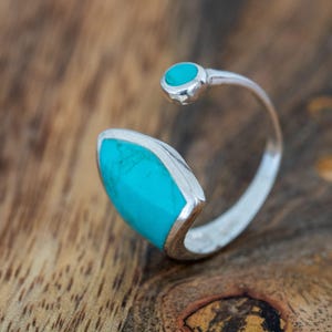 Silver Ring 925 with Stone in Turquoise Optics Green Stone Ring