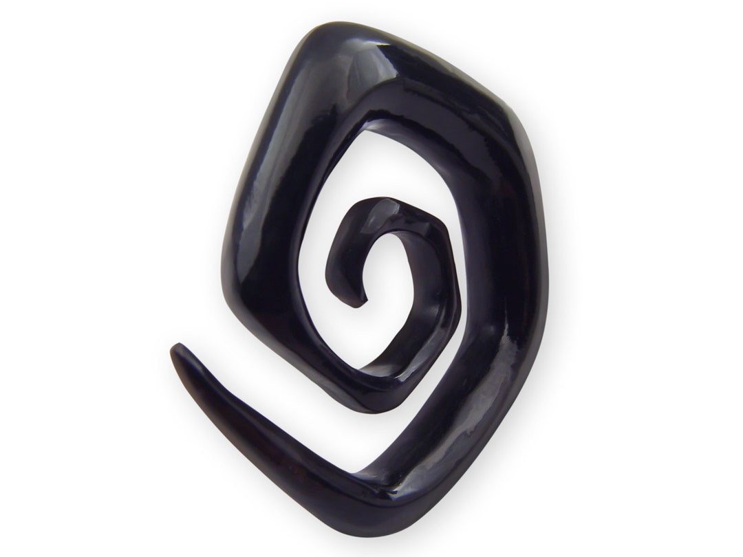 Squared Spiral Ear Stretcher Ear Gauges Organic Earrings Etsy