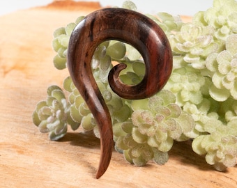 Spiral Ear Stretcher made of Wood - Gauge Body Mod Piercing Jewelry