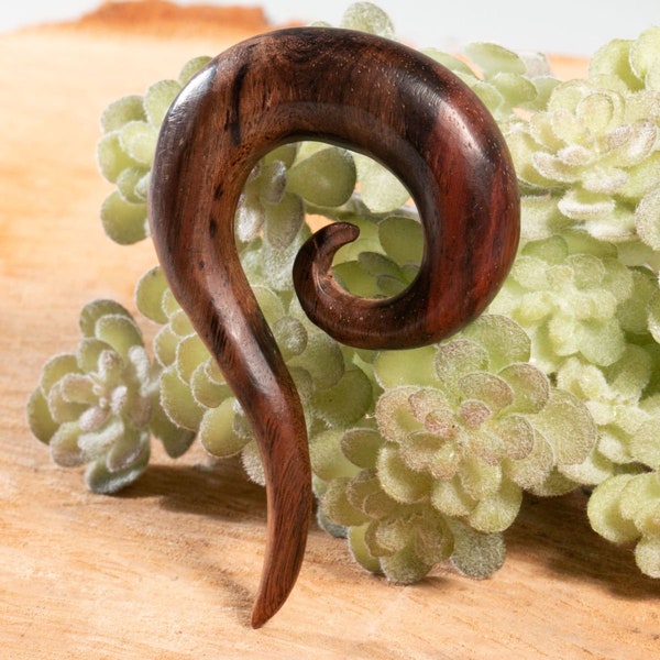 Spiral Ear Stretcher made of Wood - Gauge Body Mod Piercing Jewelry