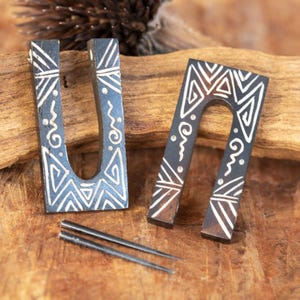 Carved Bone Hoop Earrings, Tribal Earrings for Women , Boho Jewelry