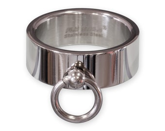 Anello di O in acciaio inossidabile | Anello da dito stretto 8 mm in argento opaco o lucido
