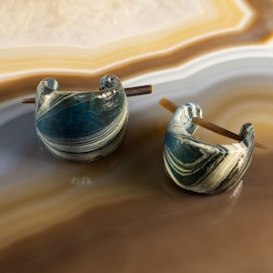 Handmade Wooden Earrings I Wood Earrings blue I Wooden Earrings