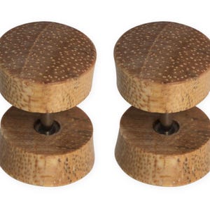 Crocodil Wood Fake Plug 9mm Fake Piercing Wooden Earrings