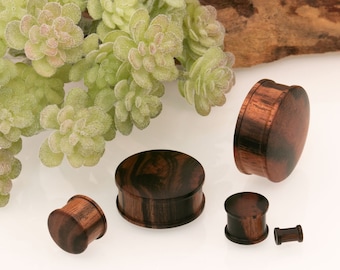 Top Hat Plugs aus Holz Flesh Tunnel Ohr Plug braun schwarz 4-30mm Natur Piercing Organic Ohr Schmuck