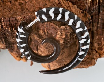 Finto Piercing A Spirale - Tribale Maori - Fatto Di Corno O Osso - Foto 5