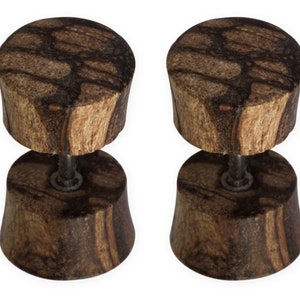 Organic Wood Fake Plugs, Wooden Earrings