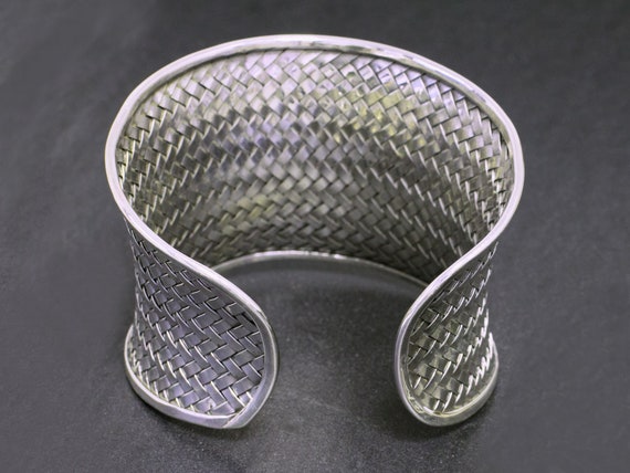 アクセサリー Vintage Silver Wide Wave Caff Bangle 925 アクセサリー