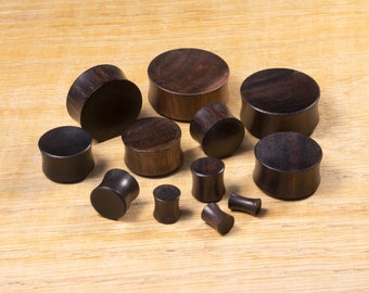 Konkave Ebenholz Plugs Ohr Holz Flesh Tunnel Natur Piercing Schmuck