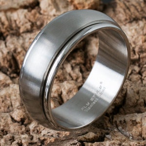 Stainless Steel Ring , Spinning Rotating Meditation Ring, Band Ring , Friendship Ring silver
