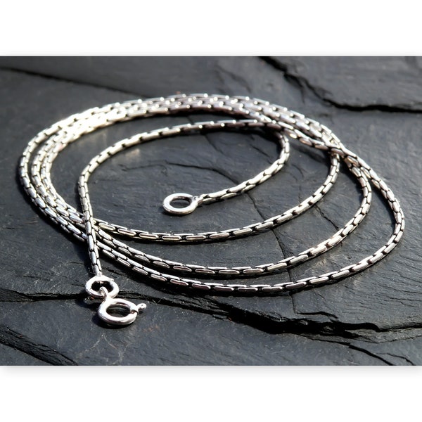 Schlangenkette 925 Sterling Silber 1mm Filigrane Halskette Ankerkette für Anhänger