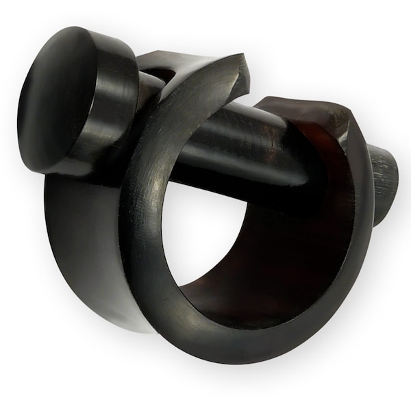 Horn Ear Weights Tunnel Ear Plug Piercing Jewelry Hoop Cuff Earring  4-12 mm black