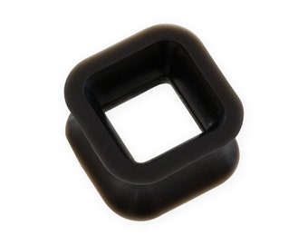 Square Shaped Silicone Tunnels Plugs Black ear Gauges