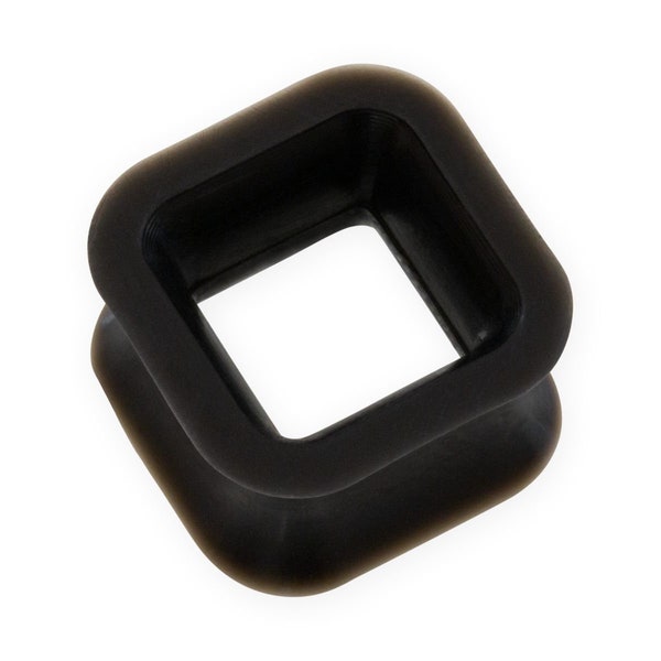 Square Shaped Silicone Tunnels Plugs Black ear Gauges