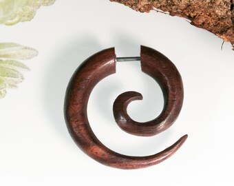 Sonoholz tribal piercing madera espiral puntas unisex expansor fundadores orga 