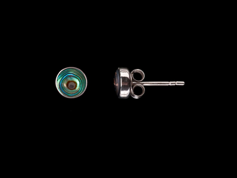 925 Silber Ohrstecker mit Paua Muschel Inlay Abalone Ohrringe Silberohrringe Bild 4