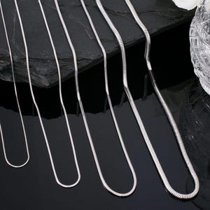 Cadena de serpiente Collares de filigrana de acero inoxidable - cadena para colgantes de 41 a 76 cm de largo plata