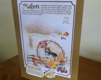 Mabon Greeting Card, Pagan Holiday Card, Wiccan Greeting Card, Mabon