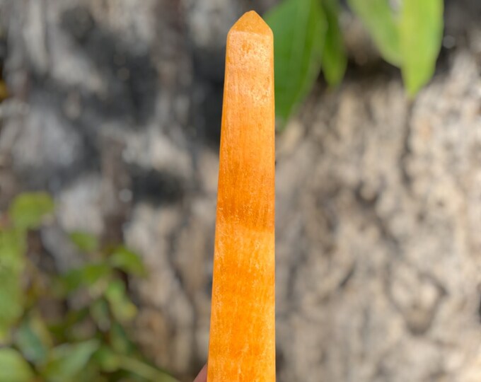570g Orange Calcite, Orange Calcite Tower, Orange Calcite Point, Orange Calcite Stone, Orange Calcite Crystal Tower, Calcite Tower, Calcite