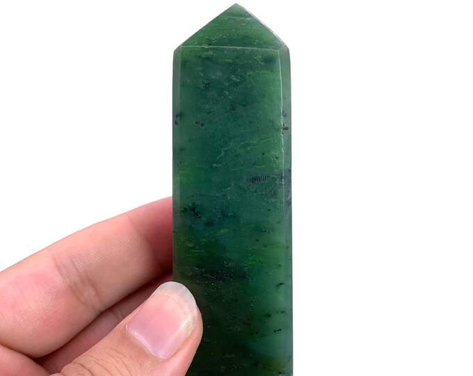 200g Beautiful Green Nephrite Jade, Nephrite Jade Tower, Jade Tower, Nephrite Tower, Nephrite Jade Obelisk, Jade Obelisk, Green Nephrite