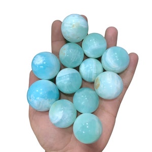 Blue Caribbean Calcite Mini Spheres, Caribbean Mini Spheres, Caribbean Calcite Spheres, Blue Caribbean, Blue Caribbean Balls, Calcite Sphere