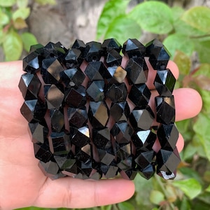 Top Quality Polished Black Tourmaline Beads Bracelets, Black Tourmaline, Tourmaline Bracelets, Tourmaline Beads Bracelet, Black Tourmaline