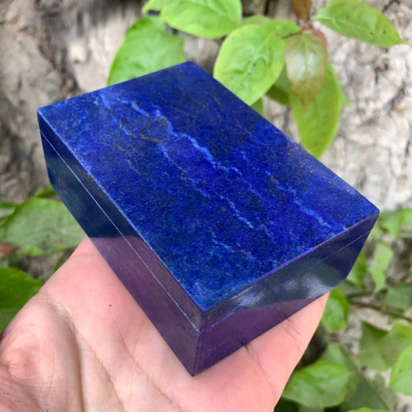 Boîte lapis lazuli, boîte lapis, boîte pierre de lapis, boîte rectangle lapis lazuli, lapis lazuli, boîte à bijoux lapis, boîte à bijoux lapis lazuli 310 g