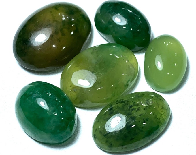 6 Pieces Beautiful Natural Green Idocrase Cabochons For Pendants, Idocrase Pendants, Idocrase Cabochons, Idocrase Green Cabochons, Idocrase