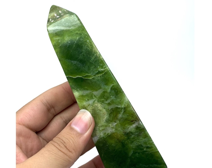 430g Green Color Afghan Jade, Green Afghan Jade Towers, Jade Towers, Green Jade Towers, Jade Obelisks, Jade Stone Obelisk, Green Jade, Jade