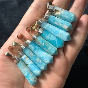 Beautiful Blue Aragonite Pendants, Blue Aragonite, Aragonite Pendants, Aragonite, Aragonite Crystal Pendants, Aragonite Stone Pendants