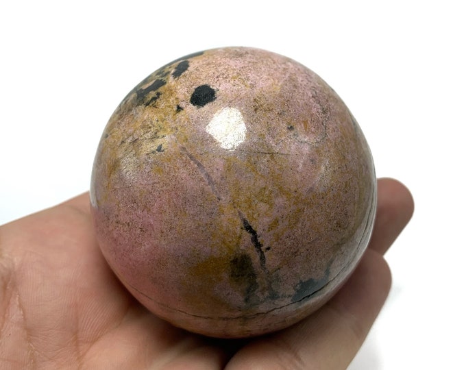 560g Pink Rhodonite Sphere, Rhodonite Sphere, Pink Rhodonite Ball, Rhodonite Crystal Ball, Rhodonite Crystal Sphere, Rhodonite Stone Crystal