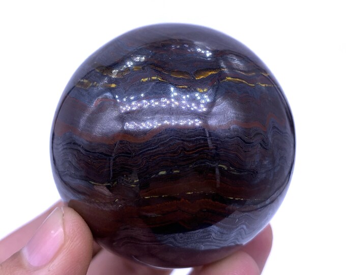 380g Great Quality Tiger Iron Stone, Tiger Iron Sphere, Tiger Eye Iron Sphere, Tiger Eye Iron Stone, Tiger Iron Ball, Tiger Iron Stone Ball