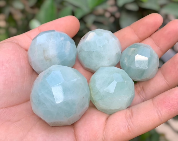 Sky Blue Lustrous Aquamarine Spheres, Aquamarine Balls, Blue Aquamarine Spheres, Aquamarine, Aquamarine Spheres, Aquamarine Crystal Spheres
