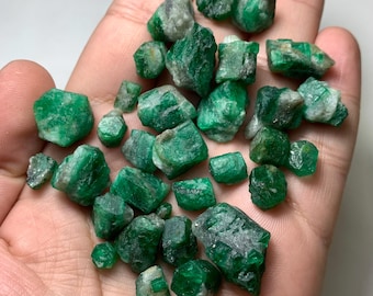 275 Ct's Natural Green Emerald Crystals, Emerald Crystals, Emerald Mini Crystals, Emerald Lot, Green Emerald, Natural Emerald, Emeralds