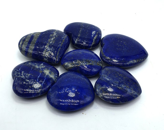 7 Pcs Beautiful Lapis Lazuli Hearts, Lapis Hearts, Lapis Stone Hearts, Lapis Heart Stone, Lapis Lazuli, Lapis Crystal Hearts, Lapis Crystals