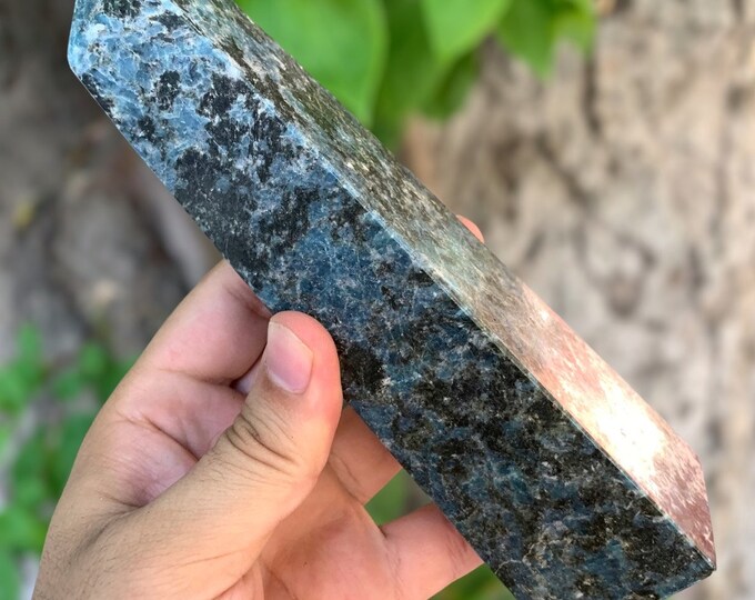 Great Quality Blue Color Apatite Tower , Apatite Obelisk, Blue Apatite, Obelisk Apatite Tower, Apatite Stone 630 Grams