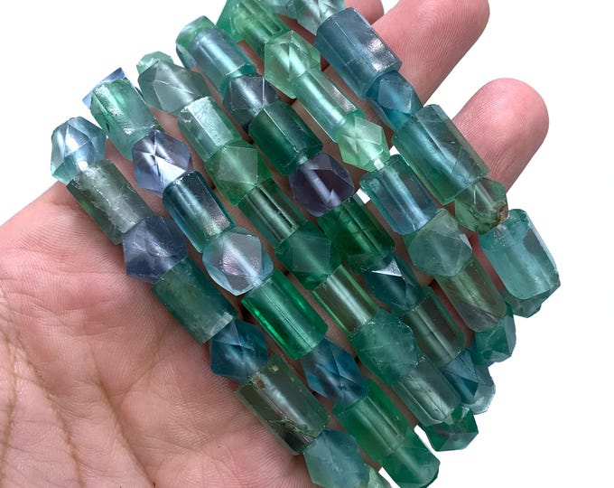 Beautiful Blue And Green Fluorite Faceted Beads Bracelets, Fluorite Bracelets, Fluorite Beads Bracelets, Green Fluorite Beads Bracelets