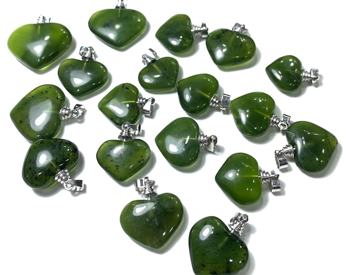 Beautiful Green Serpentine Heart Pendants, Green Serpentine Hearts, Green Serpentine, Serpentine Stone Hearts, Green Serpentine Pendants