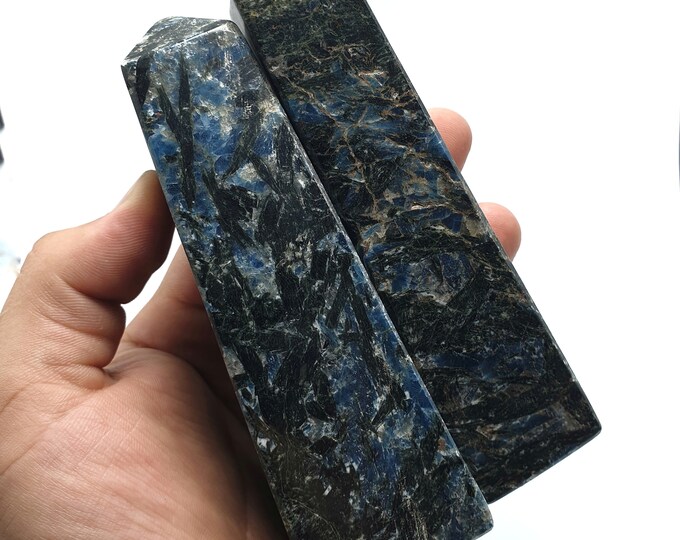2 Pcs Super Quality Blue Color Apatite Towers ,Obelisks, Blue Apatite, Apatite Obelisks, Apatite Towers, Apatite Stone 715 Grams