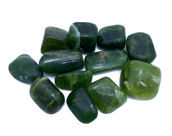 15 Pcs Super Quality Green Color Jade Tumbles, Jade Stone, Tumbles, Jade Tumble Stone, Green Jade Tumbles 215 Grams