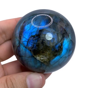 288g Hermosa bola de labradorita azul, Esfera de labradorita, Esfera de labradorita azul, Esfera de cristal de labradorita, Cristal curativo de labradorita