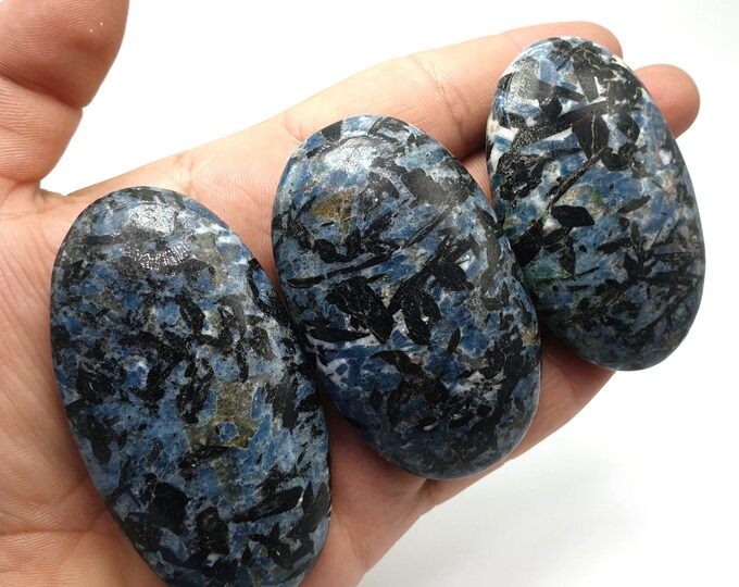 Top Quality Blue Color Apatite Palms, Massages, Palm, Apatite Massages, Blue Apatite Palms, Apatite Palms, Massages 3 Pcs
