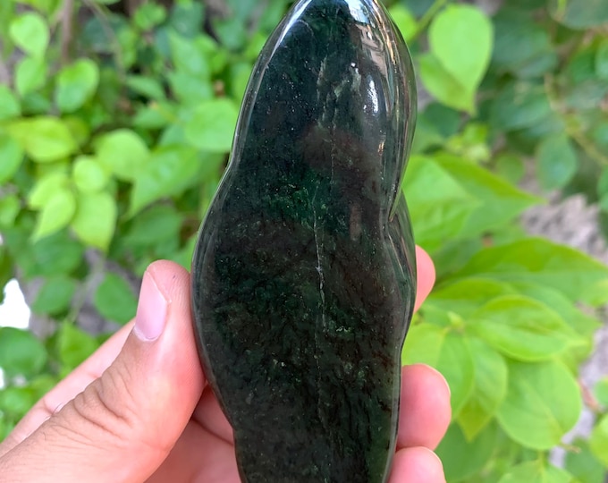 260g Beautiful Natural Dark Green Nephrite Jade Free Form, Nephrite Jade, Nephrite Jade Free Form, Nephrite Free Form, Jade Free Form