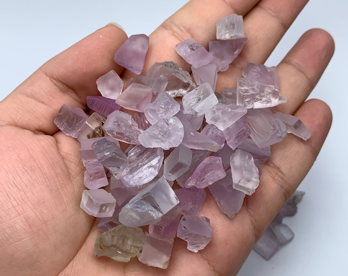 260 Grams Top Quality Pink Color Kunzite Crystals, Pink Kunzite, Kunzite Crystals