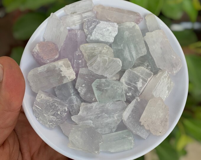 Natural Pink Kunzite Crystals, Kunzite Crystals, Pink Kunzite Crystals, Kunzite Stone Crystals, Pink Kunzite, Natural Kunzite 205 Grams